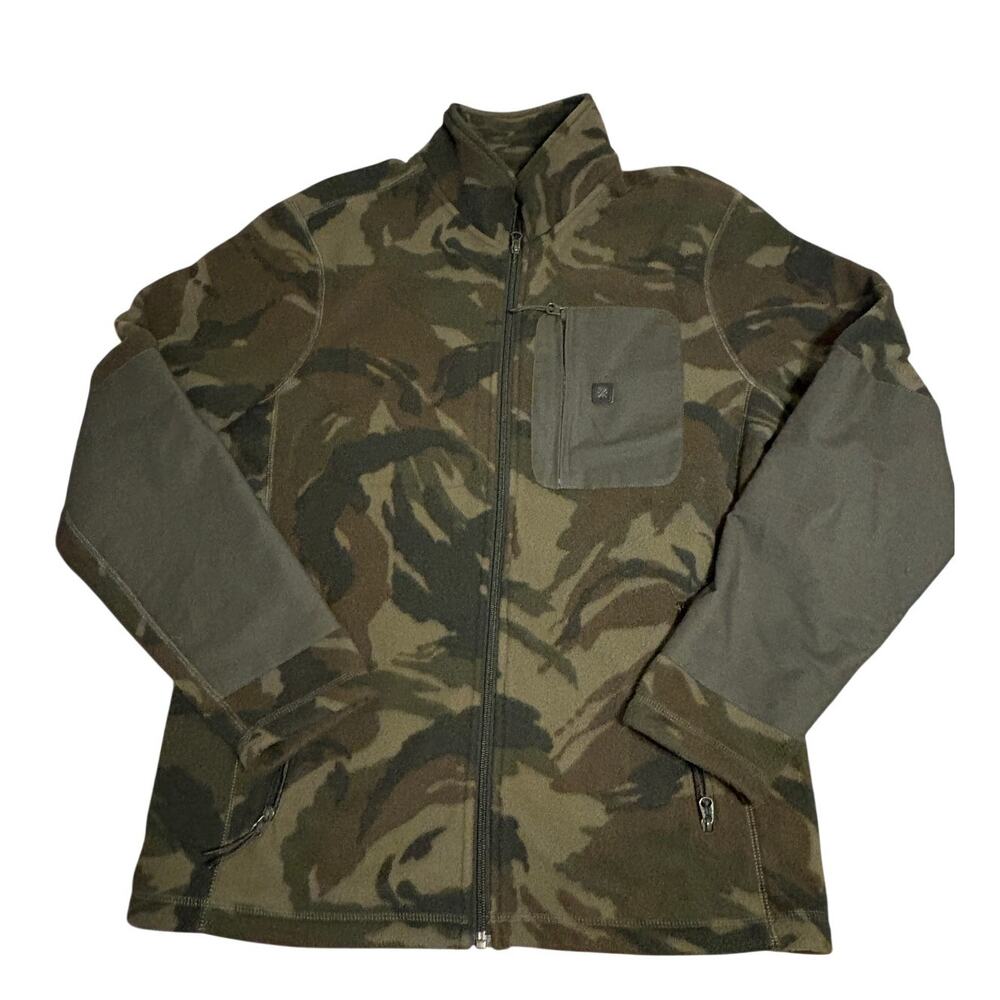 Roark Men's Landfall Fleece Jacket Green Camo Pattern M